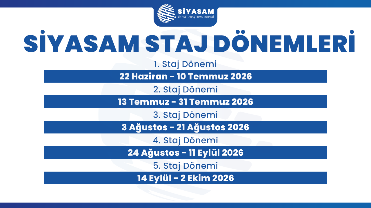 SİYASAM 2026 YAZ DÖNEMİ STAJ VE EĞİTİM PROGRAMLARI İÇİN BAŞVURULAR BAŞLADI!